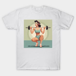 Barbell Beauty Vintage Art Pin-Up Pump T-Shirt